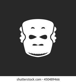 The African mask sign simple icon on background