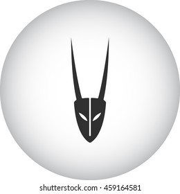 The African mask sign simple icon on background