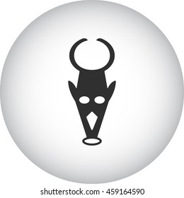 The African mask sign simple icon on background