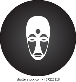 The African mask sign simple icon on background