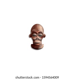 African mask transparent icon Vector