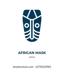 african mask vector icon. african mask, ethnic, african filled icons from flat africa concept. Isolated black glyph icon, vector illustration symbol element for web design and mobile apps