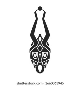 African mask vector icon.Black vector icon isolated on white background african mask.