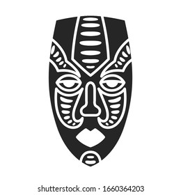 African mask vector icon.Black vector icon isolated on white background african mask.