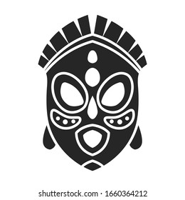 African mask vector icon.Black vector icon isolated on white background african mask.