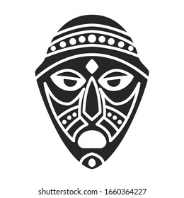 African mask vector icon.Black vector icon isolated on white background african mask.