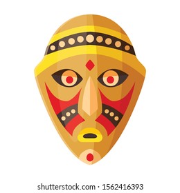 African mask vector icon.Cartoon vector icon isolated on white background african mask.