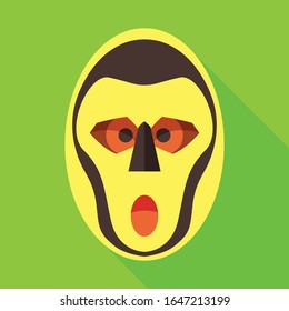 Icono vector máscara africana. Icono vector plano aislado en máscara africana de fondo blanco.