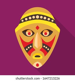 African mask vector icon.Flat vector icon isolated on white background african mask.