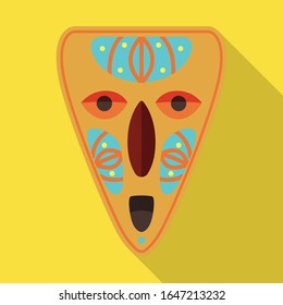 African mask vector icon.Flat vector icon isolated on white background african mask.