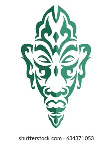 African Masks Isolated on White. Vector icons for tribal designs