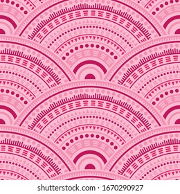 African medallions mosaic background vector seamless pattern. Folk motifs organic repeating illustration. South african folk mandala shapes seamless geometric motifs pattern.