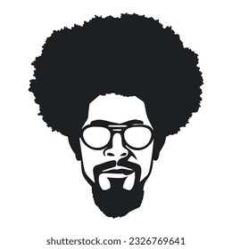 African Men Vector, Afro Men, Black Man Vector, African American Black African American afro male face, curls hair style Black men Silhouettes