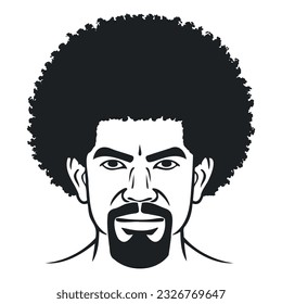 African Men Vector, Afro Men, Black Man Vector, African American Black African American afro male face, curls hair style Black men Silhouettes