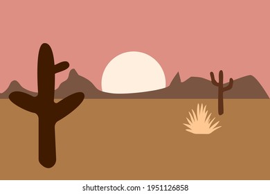 African minimalist landscape pattern background for design greeting card, travel agency flyer, souvenir shop tag, t shirt print etc.