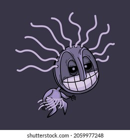 African monster, voodoo for halloween design, vector element for postcard, poster or textile print