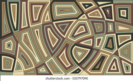 African motif background design. Vector illustration. Abstract decorative green brown color backdrop. 