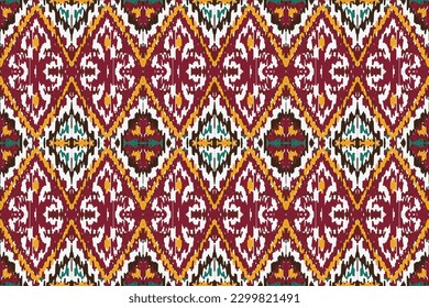 African Motif Ikat paisley embroidery background. geometric ethnic oriental pattern traditional. Ikat Aztec style abstract vector illustration. design for print texture,fabric,saree,sari,carpet.