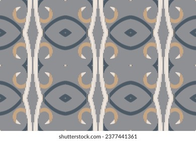 African Motif Ikat seamless pattern gray  colour vector background Aztec Tribal traditional Ethnic digital textile Art design for print fabric saree silk carpet sari