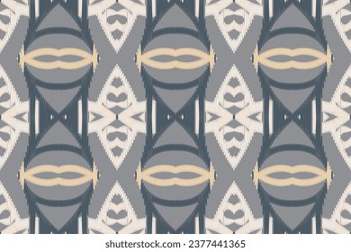 African Motif Ikat seamless pattern gray  colour vector background Aztec Tribal traditional Ethnic digital textile Art design for print fabric saree silk carpet sari