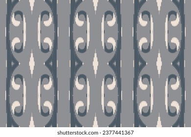 Motif africano Ikat color gris sin fisuras fondo vectorial Azteca Tradicional Tíbal Diseño de arte textil digital étnico para tela impresa alfombra de seda saree sari