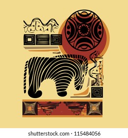 African motifs background , card