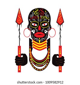 African motive background with spears 