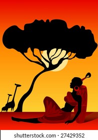 The African motive on a background