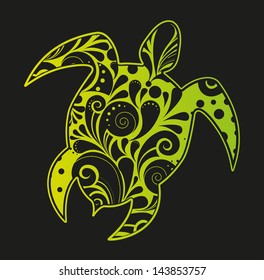 African motives floral turtle background