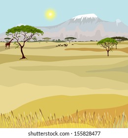 African Mountain idealistic landscape