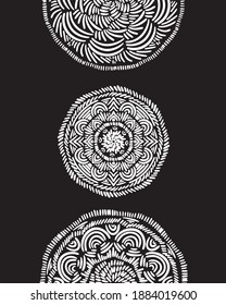 African mud cloth abstract art circles pattern