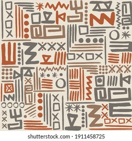 African mud cloth seamless pattern