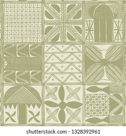 African Mud Cloth From The Yoruba People Of Nigeria - Seamless Vector Pattern