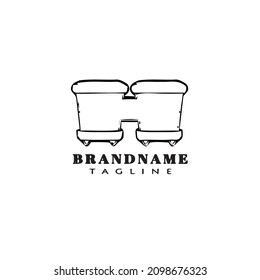 African music instrument bongo cartoon logo icon cute template modern illustration