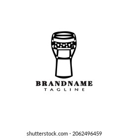 African music instrument djembe cartoon logo icon cute template modern illustration