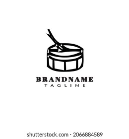 African music instrument drum cartoon logo icon cute template modern vector illustration