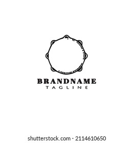 African music instrument tambourine cartoon logo icon cute template modern illustration