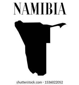 African Namibia outline world map silhouette vector illustration, creative design background, national country flag, objects, element, symbols from countries all continents set. 