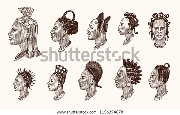 African National Male Hairstyles Profile Man Stock