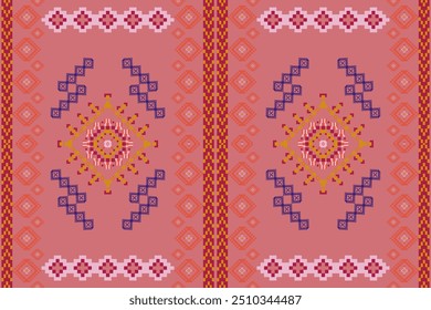 African native eye from sun style textile seamless pixel pattern deep color, Design for fabric, Clothes, Curtain, Carpet, Scarf, Wrap, Handcraft,  Wallpaper, Background and Vector illustration