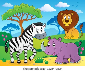 African nature theme image 4 - eps10 vector illustration.