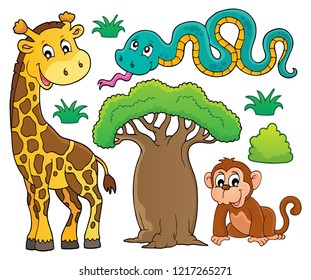 African nature theme set 1 - eps10 vector illustration.