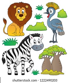 Tema de la naturaleza africana conjunto 3 - ilustración vectorial eps10.