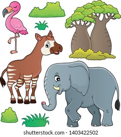 African nature theme set - eps10 vector illustration.