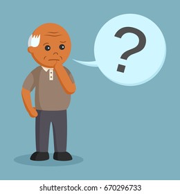 african old man with mark question