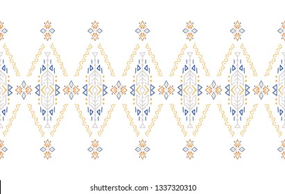 African ornament seamless stripe pattern. Polynesian decorative border. Aztec Peru Mexican Scandinavian traditional decor.