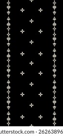 African paisley boho Floral Ikat seamless pattern embroidery border. Ethnic ikat saree sarong  flower design for Ikat pattern and Ethnic Pattern.Border indian floral Aztec embroidery patterns.