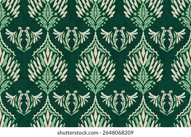 Africano paisley boho Floral Ikat sem costura padrão bordado fronteira. Design de flor de sarong de ikat étnico para padrão Ikat e padrão étnico.Borda padrões de bordados astecas florais indianos.