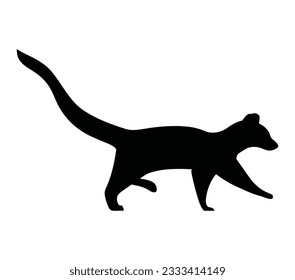 African Palm Civet Black Silhouette Vector Desain