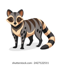 African palm civet vector illustration on white background